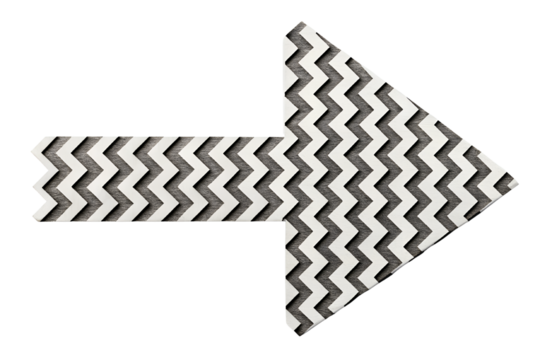 Chevron pattern arrow pointing right isolated on transparent background
