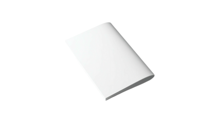 A white, rectangular, slightly curved object appears to float against a black background