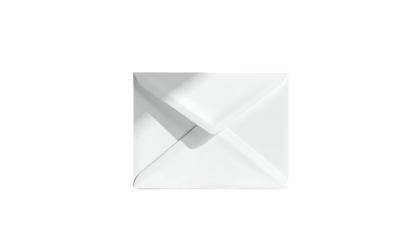 A white envelope sits center frame on a dark background, lit from above