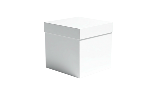 A simple white box with a lid isolated on a black background