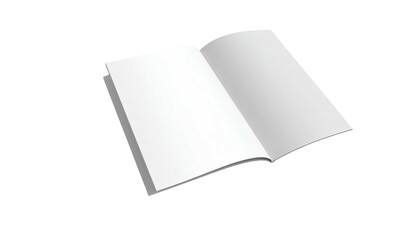 Open, blank, white pages of a book against a black background, slightly angled