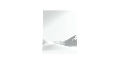 Abstract minimalist landscape, white on white, geometric shapes