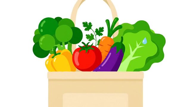 Fresh Vegetables in Eco-Friendly Bag: Healthy Eating Concept
