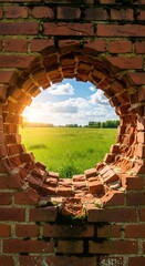 Brick Wall Hole - A Glimpse of Hope and Freedom.