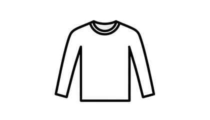 Simple Black and White Long Sleeve Shirt Illustration.