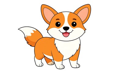 Adorable Orange and White Corgi Puppy.
