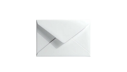 Isolated white envelope, slightly shadowed, on a black background