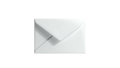 Isolated white envelope, slightly shadowed, on a black background