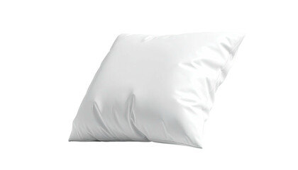 Obraz premium Isolated white pillow with soft, puffy texture, angled on black background