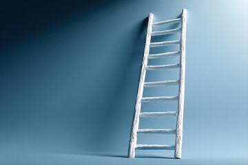 Geometric ladder illustrating progression from closed to open questions with inquiry icon