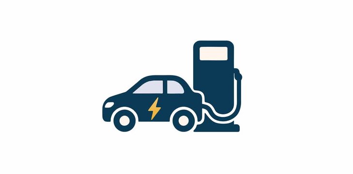 Videos vector Electric vehicle charging icon vertical 