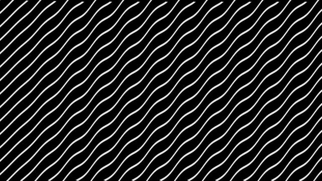 Abstract Black Background With Diagonal White Wavy Stripes Pattern image photo