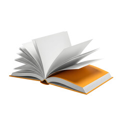 Open book with blank pages isolated on white for education and learning concepts isolated on transparent backg