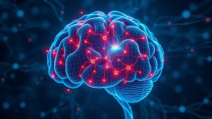 A fractured digital brain puzzle with biological neurons slipping through, illustrating AI limitations.