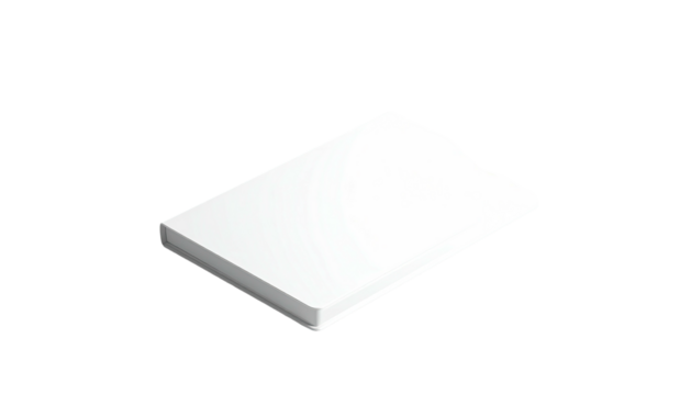 White, rectangular electronic device with curved edges on a black background