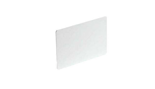 A rectangular, slightly tilted, white shape with rounded corners against black