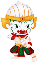 Thai Performing Arts Watercolor Illustration