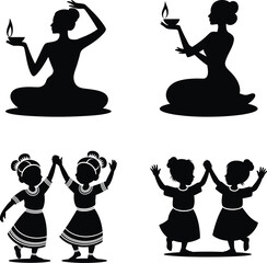 Traditional Diwali Celebration Vector Bundle