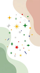 Festive Sparkle and Abstract Shapes Background.