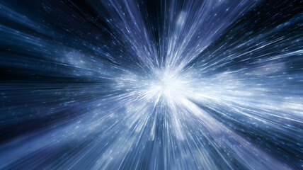 Obraz premium White Light Speed Tunnel with Motion Trails