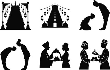 Traditional Diwali Celebration Vector Bundle