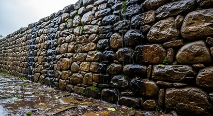 Ancient Stone Wall - A Testament to Time and Craftsmanship.