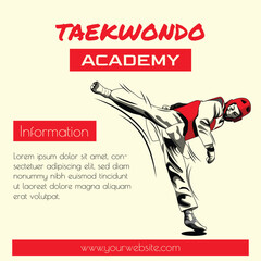 Modern taekwondo academy poster design