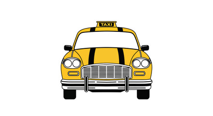 yellow taxi cab isolated