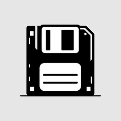 Minimalist Monochromatic Floppy Disk Save Icon