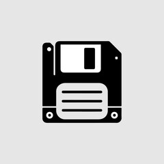 Minimalist Monochromatic Floppy Disk Save Icon