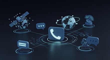 Stay connected globally with satellite communication and worldwide messaging, a modern network for phone calls and internet connection everywhere