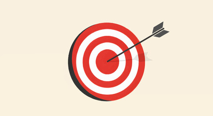 Achieving Precision A minimalist vector illustration of an arrow hitting the center of a target, symbolizing successful business strategy, accurate planning, and clear goal attainment