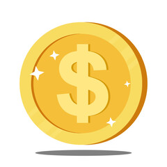 gold coin. Vector illustration isolated on white backgrounds