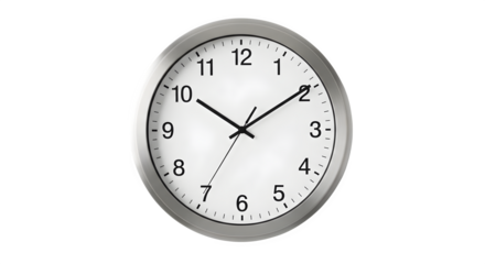 Round wall clock isolated on transparent background this clock shows the time and is used for keeping track of schedules and appointments