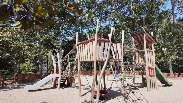 Playground adventure in a sunny park