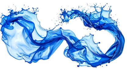 Blue water swirl on a black background