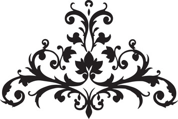 Elegant Flourish Design in Black and White Classic Decorative Ornamentation Artistic Swirls Vintage Style Delicate Curves Formal Motif Aesthetic Element
