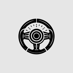 Monochromatic Racing Steering Wheel Logo