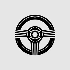 Monochromatic Racing Steering Wheel Logo
