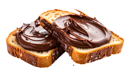 Chocolate spread on toasted bread