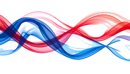 Wavy abstract red & blue forms