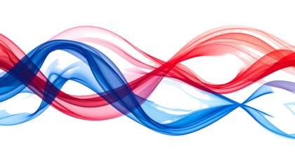 Wavy abstract red & blue forms