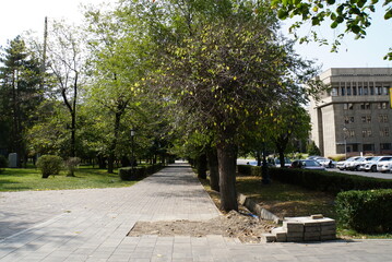Landscape of Tole Bi Street in Almaty
