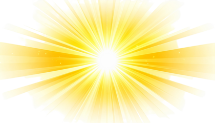 Radiant yellow burst on black background