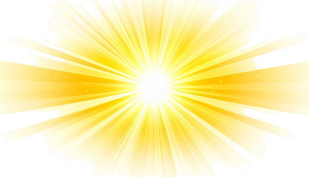 Radiant yellow burst on black background
