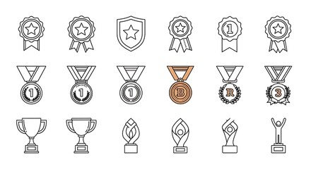 Line Art Awards and Trophies - A Symbol of Achievement.