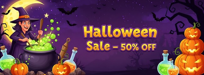 Join the Spooktacular Halloween Sale with a Witch's Brew of 50% Off Savings for a Magical and Fun Celebration, Perfect for Family and Friends