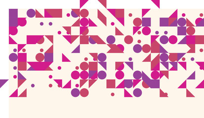 Fototapeta premium Abstract geometric pattern background with squares circles and triangles design