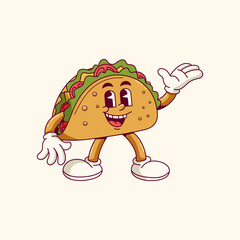 Cartoon cute tacos Vector illustration hand drawn