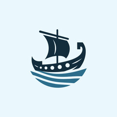 Drakkar Ship Logo